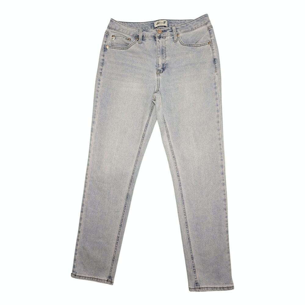 Seven7 90s Straight Leg Jeans Size 6 Key West Light Wash High Rise Ankle - Picture 2 of 15